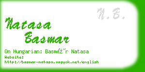 natasa basmar business card